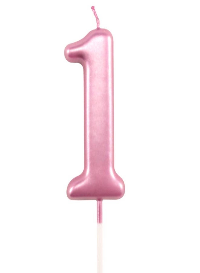 XNOVA 1st Birthday Candle First Year Pink Happy Birthday Number One Candles for Cake Topper Decoration for Party Kids Adults Numeral 1 10 100 11 21 16 14 12 18 13 11 91 - Image 1